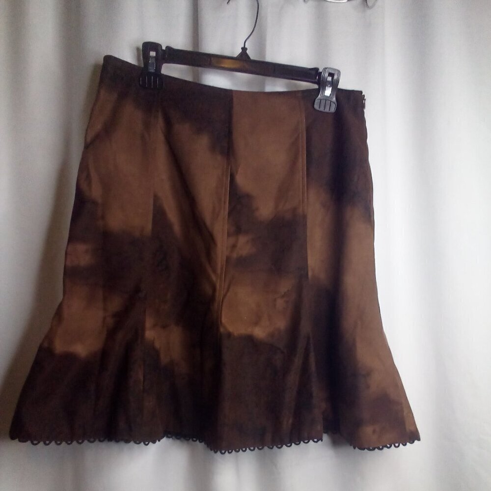 Courtenay Skirt 12 Women Side Zipper A-Line Brown